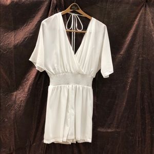 White Peep Shoulder Romper
